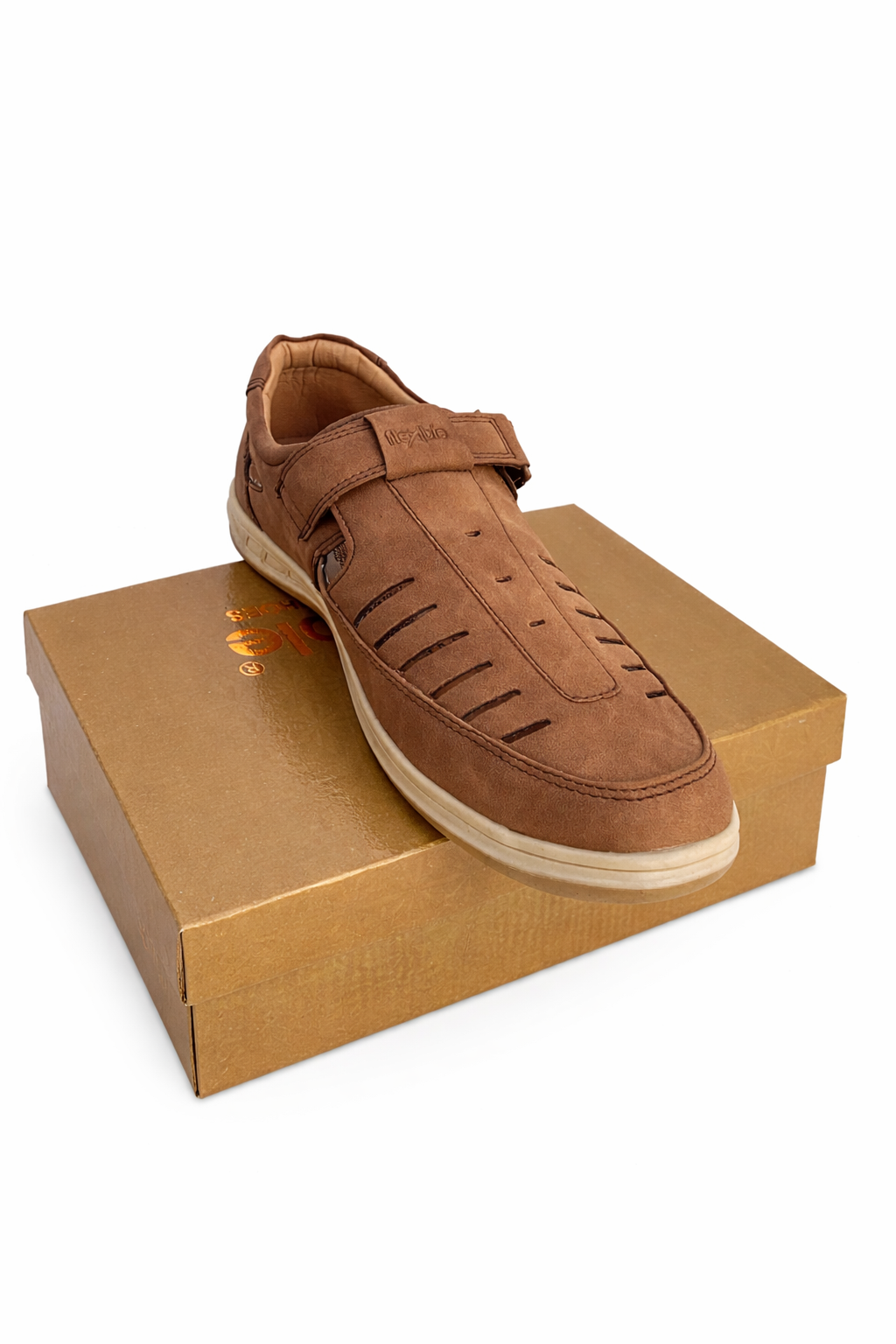 Flexible Men's Suede leather Mustard sandals